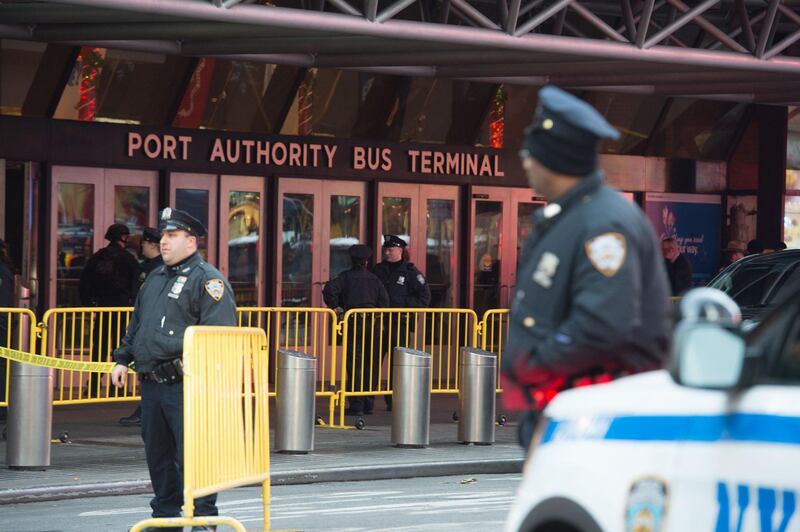 Police respond to a reported explosion at the Port Authority Bus Terminal on December 11, 2017 in New York. Bryan Smith / AFP
