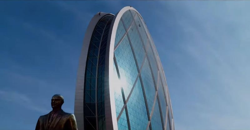 The Aldar Building features in the '6 Undeground' trailer. YouTube/Netflix