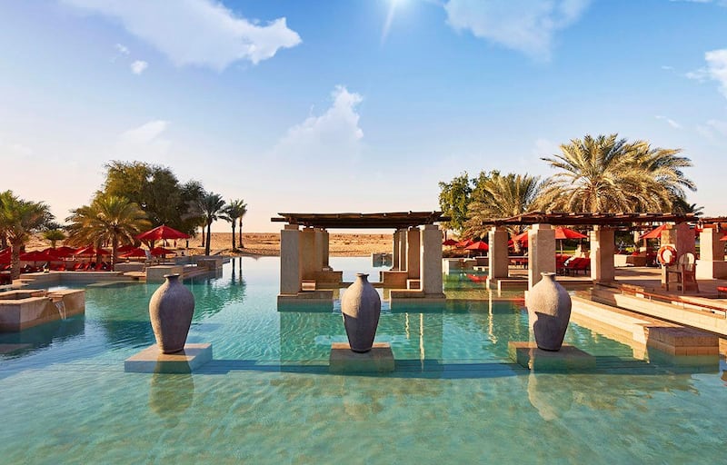 The infinity pool at Bab Al Shams, Dubai