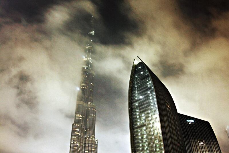 Burj Khalifa in Dubai is surrounded by fog on February 11, 2012. Jeff Topping / The National