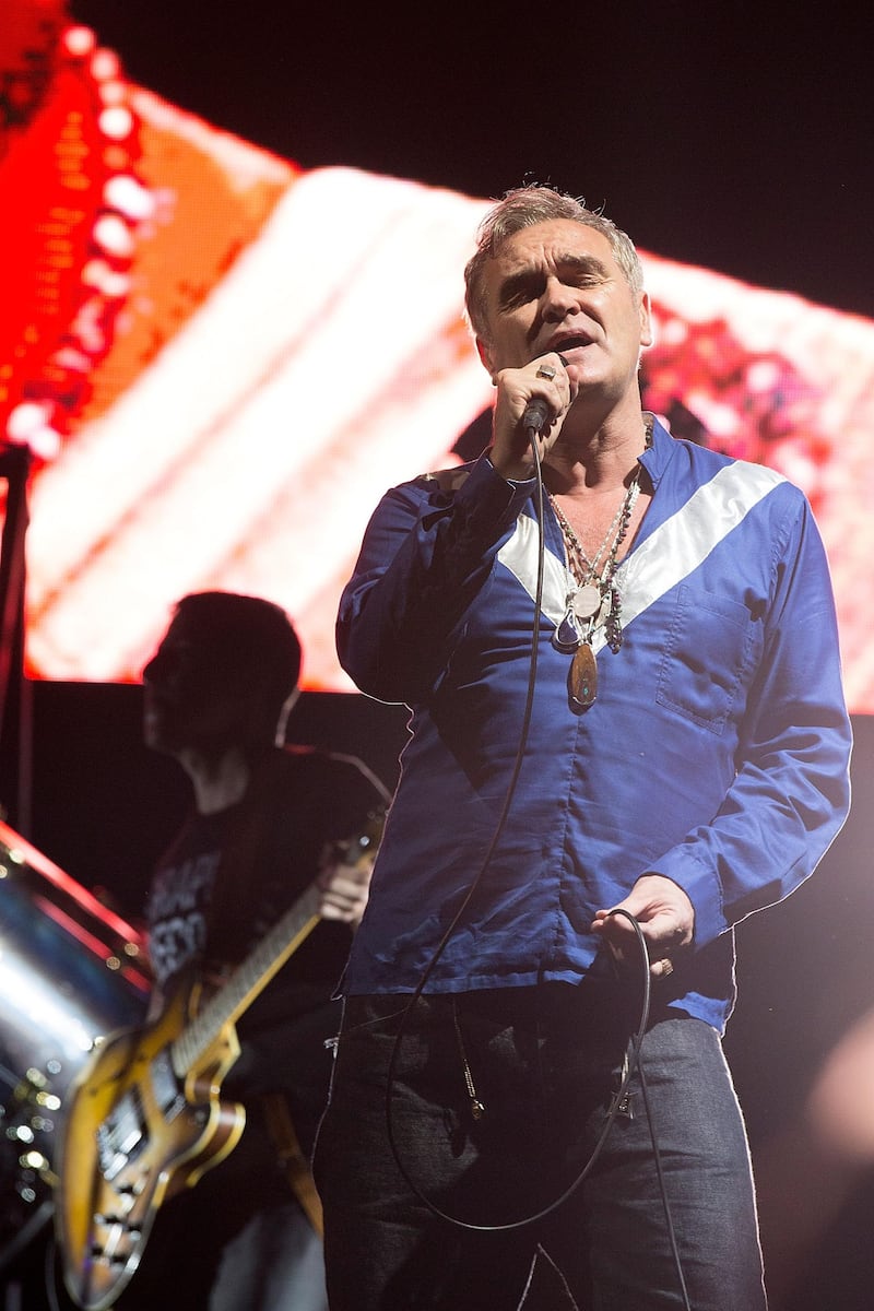 LOS ANGELES, CA - AUGUST 23:  Morrissey performs at FYF Fest 2015 LA Sports Arena & Exposition Park on August 23, 2015 in Los Angeles, California.  (Photo by Gabriel Olsen/FilmMagic/Getty Images)