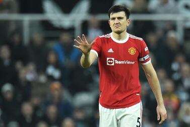 Manchester United's Harry Maguire reacts during the English Premier League match between Newcastle United and Manchester United in Newcastle, Britain, 27 December 2021.   EPA/PETER POWELL EDITORIAL USE ONLY.  No use with unauthorized audio, video, data, fixture lists, club/league logos or 'live' services.  Online in-match use limited to 120 images, no video emulation.  No use in betting, games or single club / league / player publications