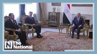 Antony Blinken during his meeting on Monday with Abdel Fattah El Sisi. Reuters 