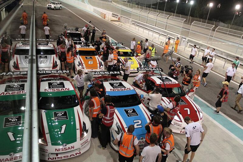 Reality TV show GT Academy shipped 14 Nissan 370Z racing cars into Abu Dhabi to film fans of racing video games competing for a real-life motorsport career. Jeffrey E Biteng / The National 

