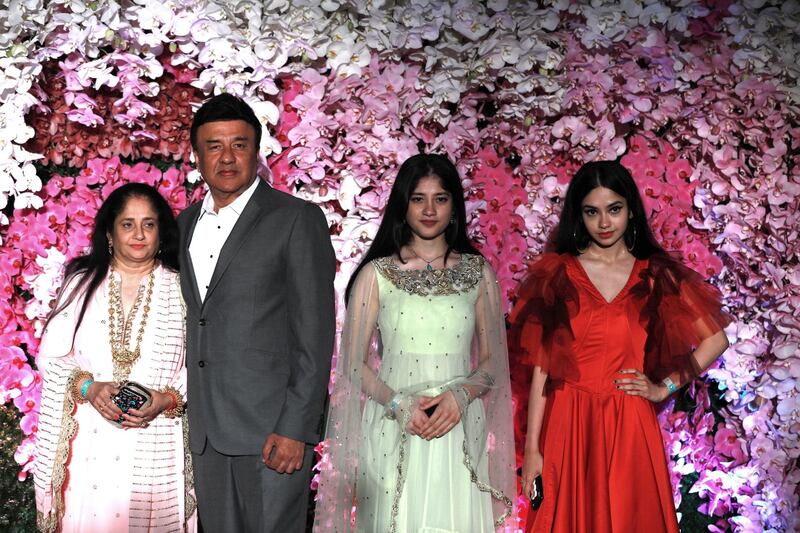 Composer Anu Malik (2-L) along with his family. Photo: EPA