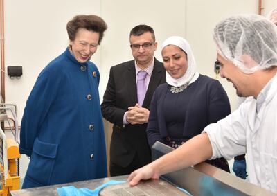 The Princess Royal visited the Yorkshire Dama Cheese company, an award-winning dairy company that was set up by Razan Alsous, a microbiologist who left Syria in 2012. Photo by Robert Ducker