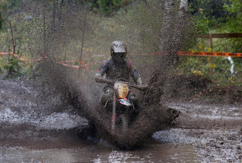 A motocross rider takes part in the Gotland Grand National  in Visby, Sweden. Reuters