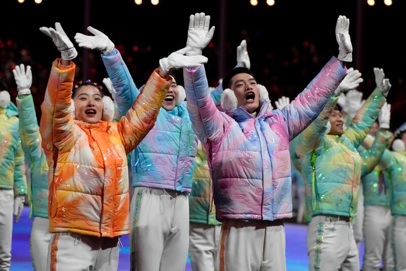Dancers perform during the closing ceremony of the 2022 Winter Olympics. AP