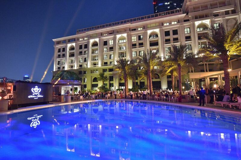 The launch party of Palazzo Versace was centered around the outdoor pool area of the hotel. Courtesy Versace