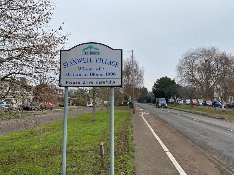 The Stanwell village sign. Paul Carey/The National