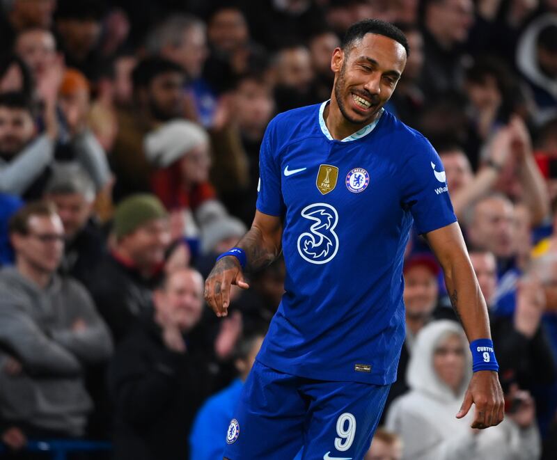 Chelsea's Pierre-Emerick Aubameyang during the Champions League win against Dinamo Zagreb on November 2, 2022. EPA