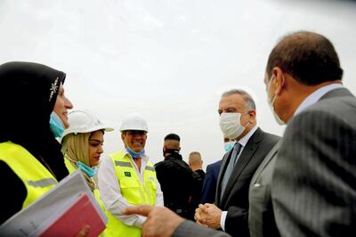Iraqi Prime Minister of Iraq Mustafa Al Kadhimi visits the site of Al Faw Port in Basra. Courtesy: Iraqi PMO twitter.