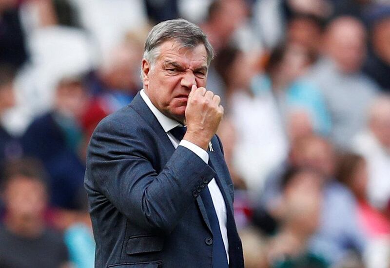 Soccer Football - Premier League - West Ham United vs Everton - London Stadium, London, Britain - May 13, 2018   Everton manager Sam Allardyce reacts   REUTERS/Eddie Keogh    EDITORIAL USE ONLY. No use with unauthorized audio, video, data, fixture lists, club/league logos or "live" services. Online in-match use limited to 75 images, no video emulation. No use in betting, games or single club/league/player publications.  Please contact your account representative for further details.
