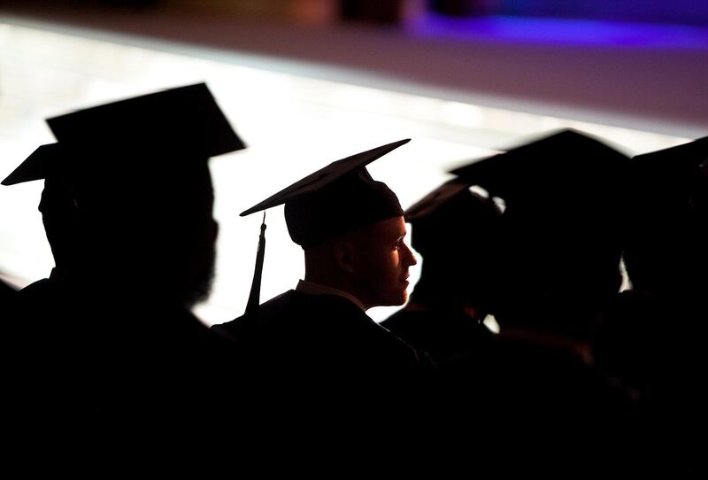 Abu Dhabi, United Arab Emirates, June 11, 2013: 
Masdar's class of 2013 master's graduates line up before receiving their diplomas at their graduation ceremony on Wednesday evening, June 12, 2013 at the Emirates Palace in Abu Dhabi.
Silvia Razgova / The National

 *** Local Caption ***  sr-130612-masdargrad27.jpg