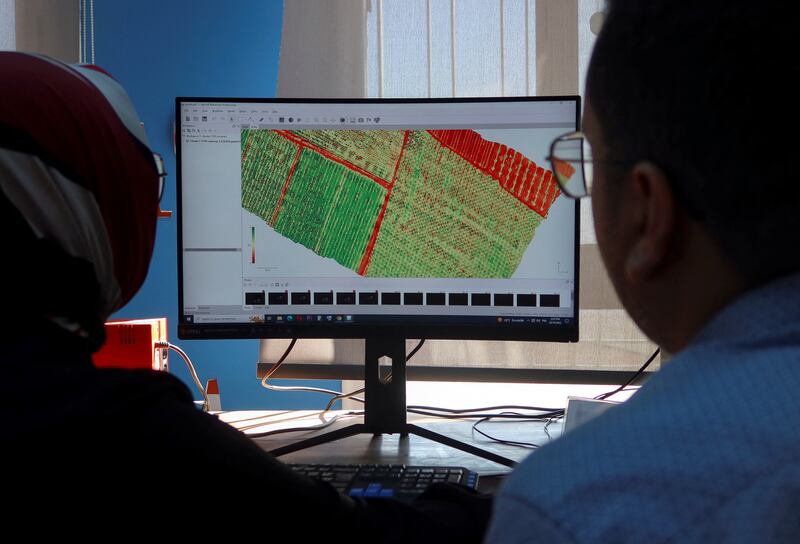 Co-founder of Robocare startup, Imen Hbiri, works on a computer with research director, Mouhamed Zekri, at the startup headquarters in Sfax, Tunisia, October 20, 2022.  REUTERS / Jihed Abidellaoui