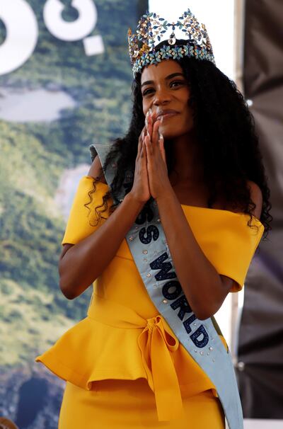 Reigning Miss World Toni-Ann Singh attends the welcoming ceremony of the candidates for Miss World 2021. EPA