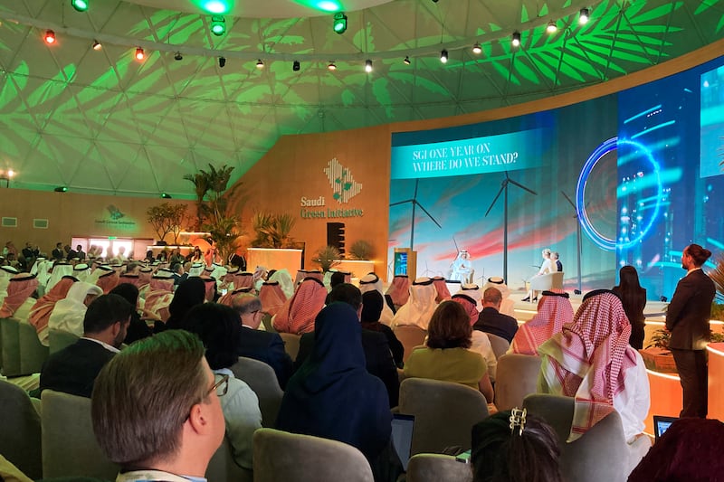 Prince Abdulaziz bin Salman, Saudi Arabia's Energy Minister, addresses a session in Sharm El Sheikh. AP