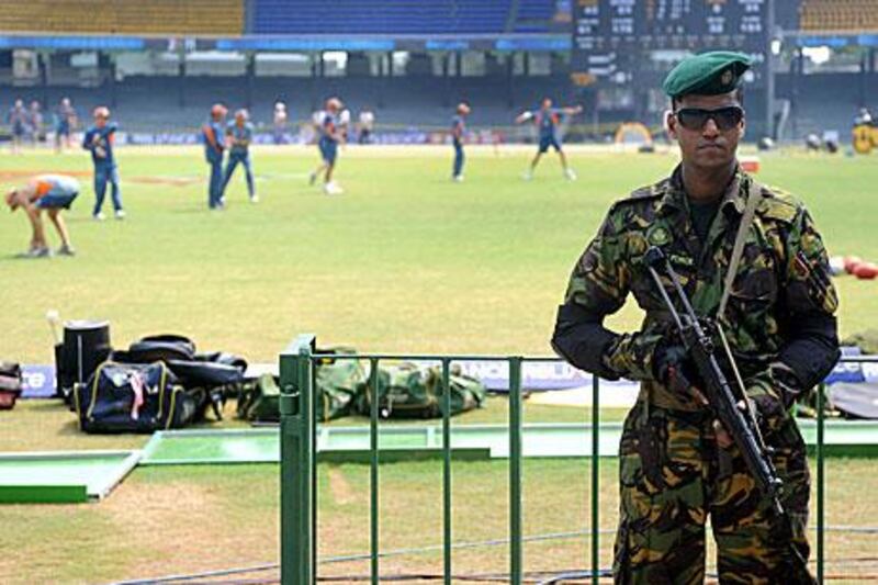 The security for the inter school final is more than at the Premadasa Stadium where Australia are seen practising alone.