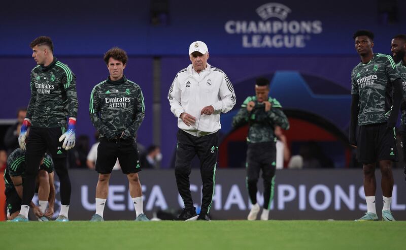 Carlo Ancelotti oversees a Real Madrid training session. AFP