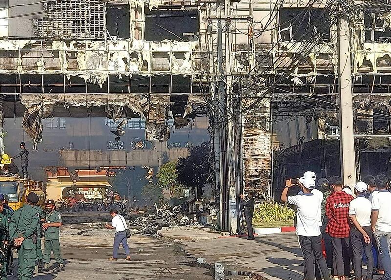 Parts of the complex were destroyed by the fire. AFP