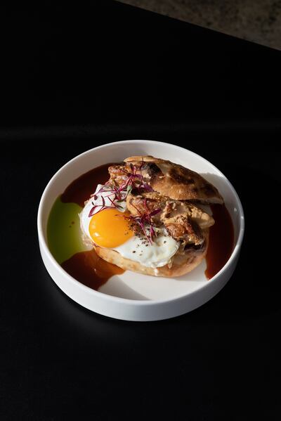 The restaurant's komplet egg with foie gras. Photo: 21grams