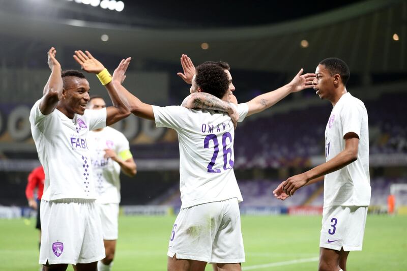 Al Ain, United Arab Emirates - Reporter: Amith Passela: Omar Yaisien of Al Ain scores. Al Ain take on Al Nassr in the 2020 Asian Champions League. Tuesday, February 18th, 2020. Hazza bin Zayed Stadium, Al Ain. Chris Whiteoak / The National