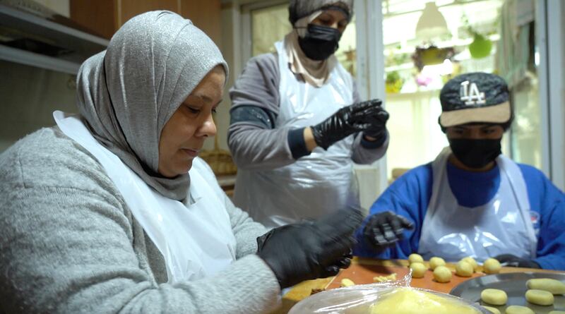 A master pastry maker in Amman struggling to maintain business for traditional cookies, or maamoul, in an age of cheap imitations and recession. Photo: Amy McConaghy / The National