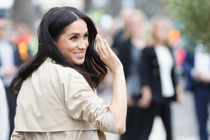 Meghan Markle, the Duchess of Sussex waives to the crowd of well-wishers. AFP Photo