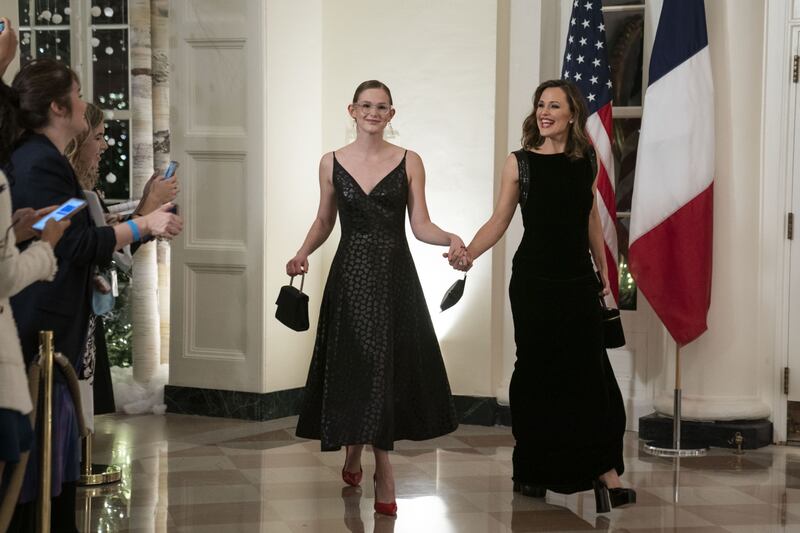 Actress Jennifer Garner, right, and Violet Affleck arrive. Bloomberg