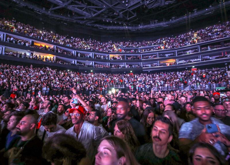 The stadium was full with 50 Cent fans. 