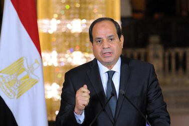 Egyptian President Abdel Fattah El Sisi sought to address concerns about the country's coronavirus outbreak. Egyptian Presidency via Reuters