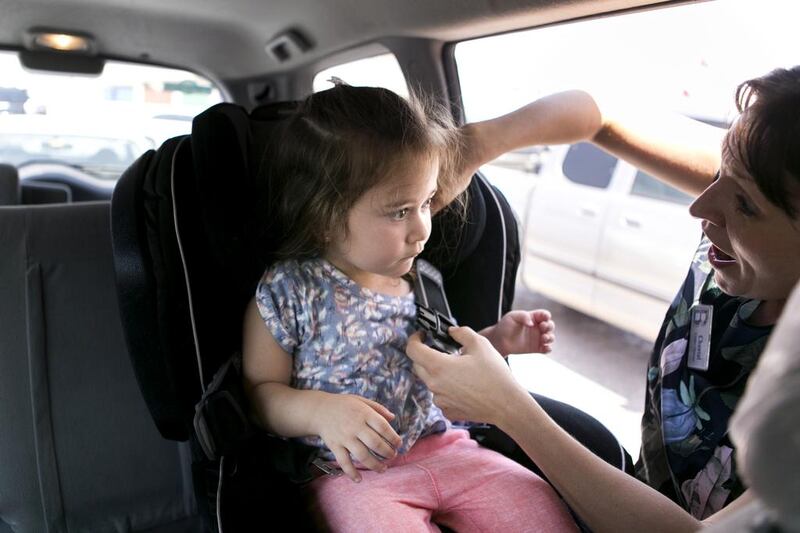 Campaigners at Road Safety UAE say the correct use of child car seats can reduce the likelihood of deaths by 70 per cent for infants. A UAE University survey in 2014 found only one in five parents always used a safety seat for children younger than 2. Reem Mohammed  / The National 