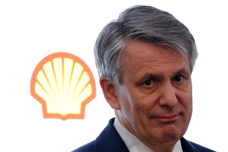 (FILES) In this file photo taken on January 31, 2019 Royal Dutch Shell chief executive Ben van Beurden speaks at a full year results conference in London.. Energy major Shell unleashed a major restructuring plan on September 30, 2020, to combat plunging oil prices driven by the coronavirus pandemic, warning it will also spark more asset writedowns in the third quarter. Royal Dutch Shell said in a statement that it would axe between 7,000 and 9,000 positions by the end of 2022, of which 1,500 staff have already agreed to take voluntary redundancy this year. The job cuts would amount to roughly 10 percent of Shell's total global workforce of 80,000 staff across more than 70 countries. / AFP / Tolga AKMEN
