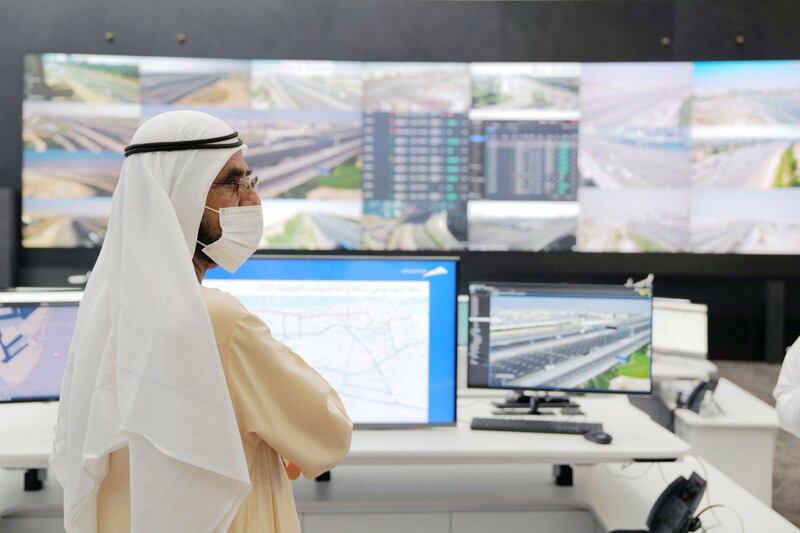 Sheikh Mohammed bin Rashid, Vice President and Ruler of Dubai, inaugurates the Smart Centre for Traffic Management. All photos: Dubai Media Office