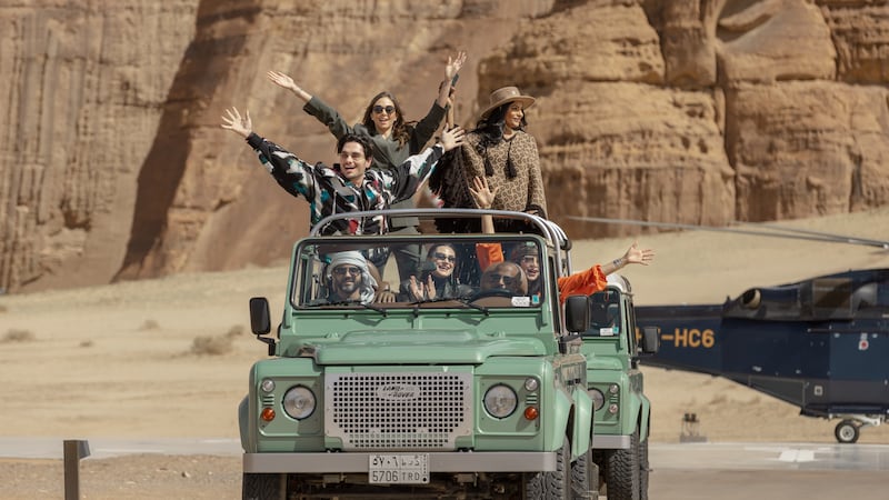 Cast members Salem Khammas, Ebraheem Al Samadi, Loujain Adadah, Farhana Bodi, Lojain Omran and Danya Mohammed star in season two of Dubai Bling. Photo: Netflix