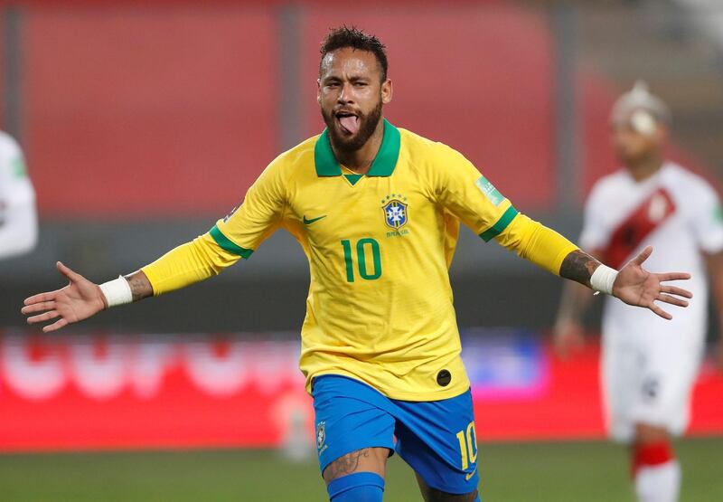 2) Neymar - 64 goals from 103 caps. EPA