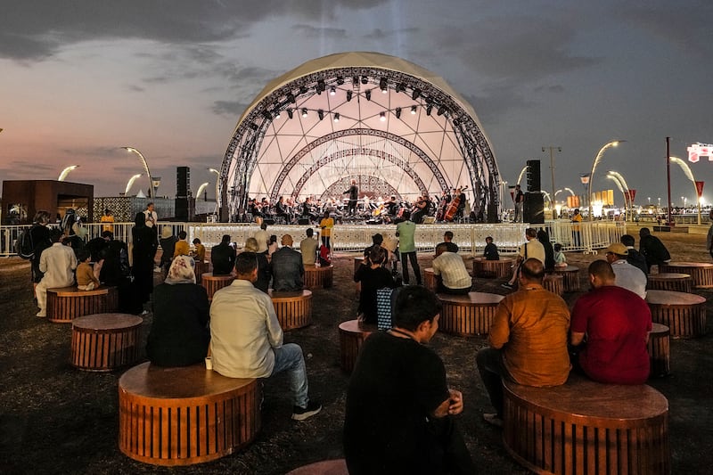 An open-air concert by the Qatar Philharmonic Orchestra at the Corniche. AP