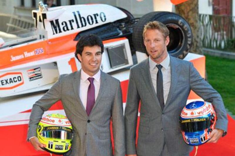 Jenson Button, right, and Sergio Perez have not had much success at McLaren this season.