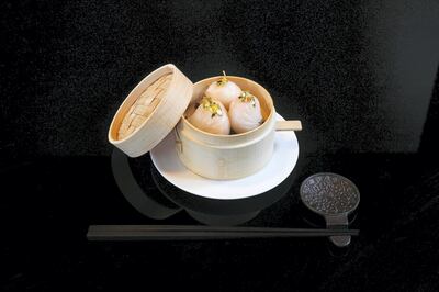 Dim sum garnished with gold is available at Hakkasan Abu Dhabi. Photo: Supplied