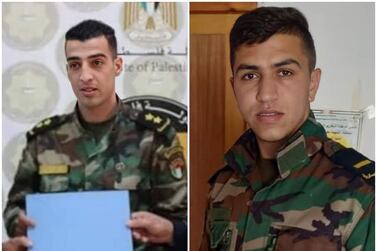 The two members of the Palestinian Military Intelligence, Tayseer Issa and Adham Aliwi, killed by Israeli forces in Jenin on June 10, 2021. Wafa