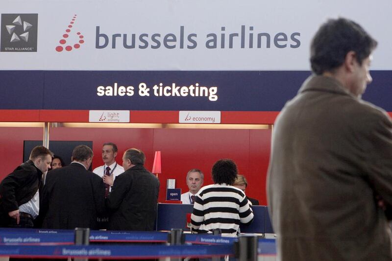 A Brussels Airlines desk at Brussels National Airport in Zaventem. Lufthansa has taken over the carrier Sebastien Pirlet / Reuters