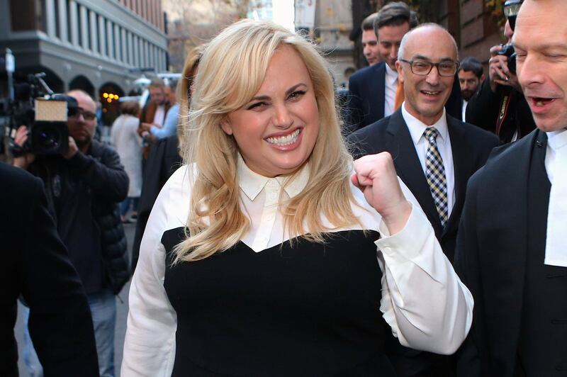 Australian actor Rebel Wilson reacts as she leaves the Victorian Supreme Court in Melbourne, Australia June 15, 2017. Picture taken June 15, 2017.   AAP/David Crosling via REUTERS    ATTENTION EDITORS - THIS IMAGE WAS PROVIDED BY A THIRD PARTY. NO RESALES. NO ARCHIVE. AUSTRALIA OUT. NEW ZEALAND OUT.