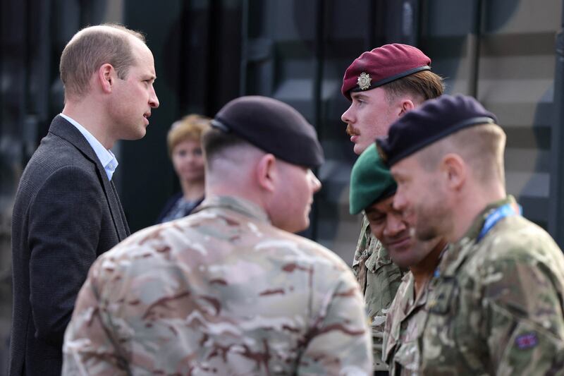 The Prince of Wales visits the base. Reuters