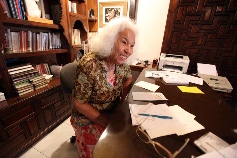 Egyptian writer, doctor, and militant, Dr. Nawal El Saadawi  speaks during an interview in her home on September 4, 2009. Victoria Hazou