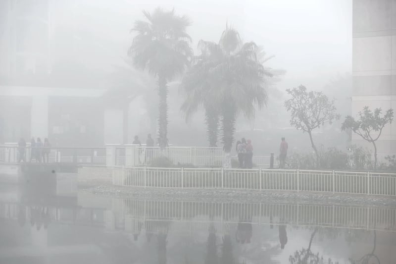 DUBAI, UNITED ARAB EMIRATES. 13 FEBRUARY 2021. Heavy fog greeted residents of Dubai this morning. (Photo: Antonie Robertson/The National) Journalist: None. Section: National.