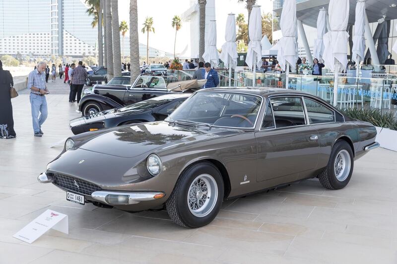 DUBAI, UNITED ARAB EMIRATES. 07 DECEMBER 2017. Cars on display at the Gulf Concours event at the Burj Al Arab. 1970 Ferrari 365 GTC 2+2. (Photo: Antonie Robertson/The National) Journalist: Adam Workman. Section: Motoring.