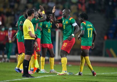 Cameroon will be led by captain Vincent Aboubakar, centre. AP