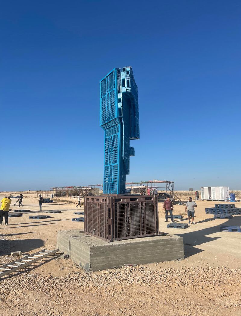 A plastic installation on dispay at the E2 Industrial Park in Alamein.
