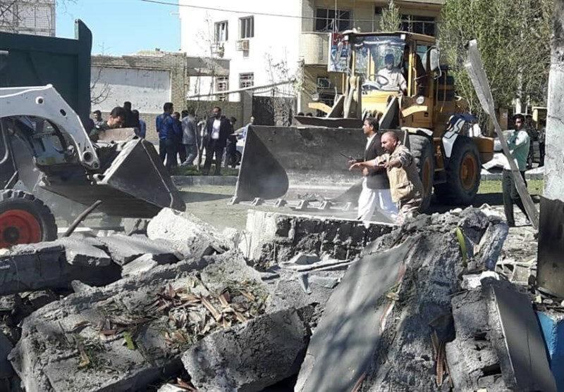 General view of damages after a bomb inside a car exploded outside a police station in Chabahar, Iran December 6, 2018.  Tasnim News Agency /Handout via REUTERS ATTENTION EDITORS - THIS IMAGE WAS PROVIDED BY A THIRD PARTY