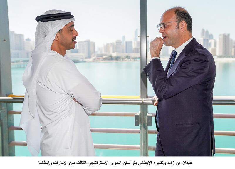 Sheikh Abdullah bin Zayed and his Italian counterpart head the third strategic dialogue between the UAE and Italy. Wam